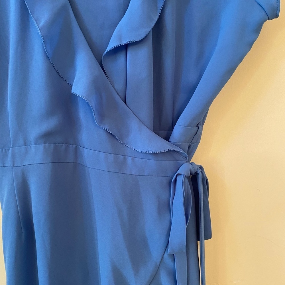 Sunday Best Aritzia Blue Ruffle Wrap Dress Size 2 - Picture 6 of 12